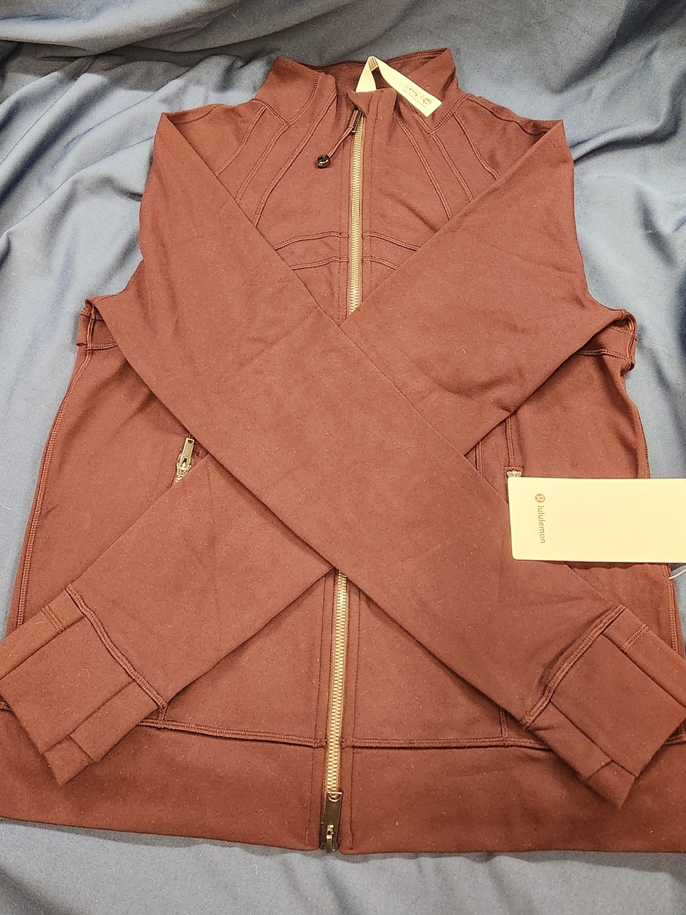 Lululemon Define Track Jacket *Luon, Size 6, Black Plum With Gold Hardware, NWT